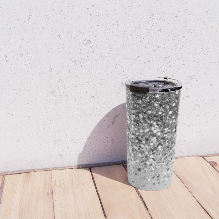 Soft Silver Gray Glitter #1 (Faux Glitter - Photography) #shiny #decor #art #society6 Travel Mug Gallery Image 4