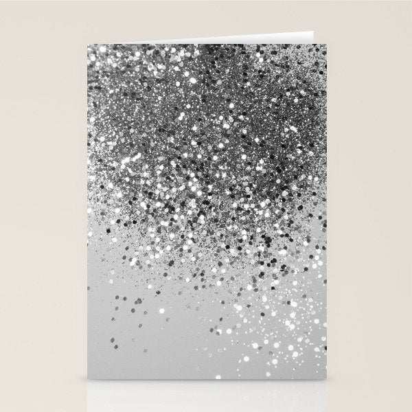 Soft Silver Gray Glitter #1 (Faux Glitter - Photography) #shiny #decor #art #society6 Stationery Card Gallery Image 2