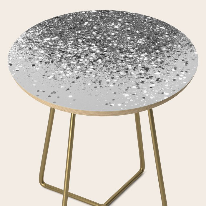 Soft Silver Gray Glitter #1 (Faux Glitter - Photography) #shiny #decor #art #society6 Side Table Gallery Image 2