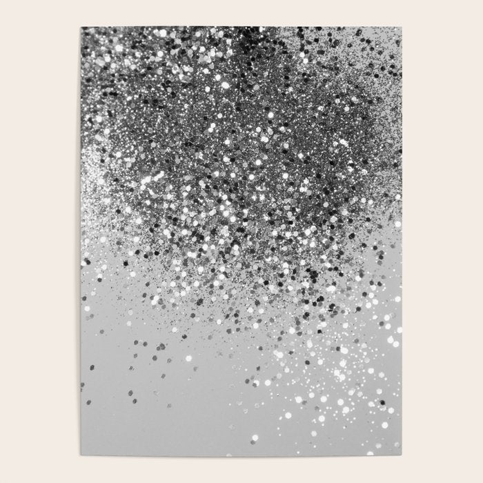 Soft Silver Gray Glitter #1 (Faux Glitter - Photography) #shiny #decor #art #society6 Poster Gallery Image 1
