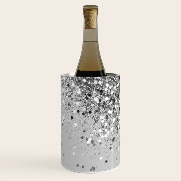 Soft Silver Gray Glitter #1 (Faux Glitter - Photography) #shiny #decor #art #society6 Wine Chiller Gallery Image 2