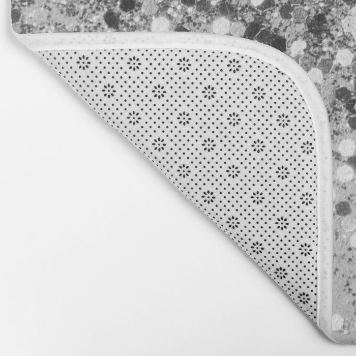Soft Silver Gray Glitter #1 (Faux Glitter - Photography) #shiny #decor #art #society6 Bath Mat Gallery Image 2