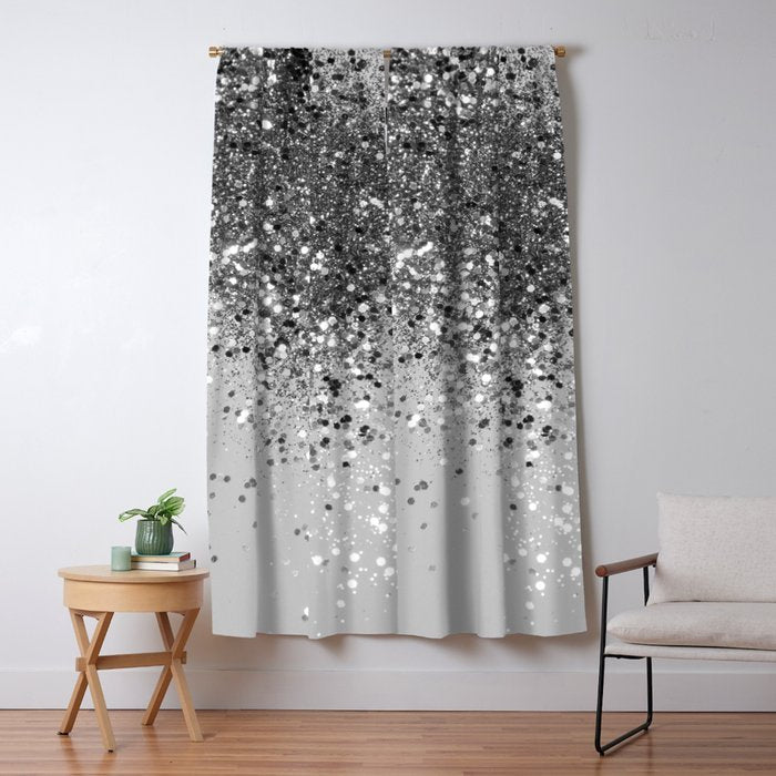 Soft Silver Gray Glitter #1 (Faux Glitter - Photography) #shiny #decor #art #society6 Window Curtain Gallery Image 5