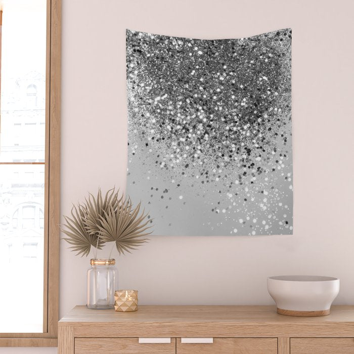 Soft Silver Gray Glitter #1 (Faux Glitter - Photography) #shiny #decor #art #society6 Wall Tapestry Gallery Image 2