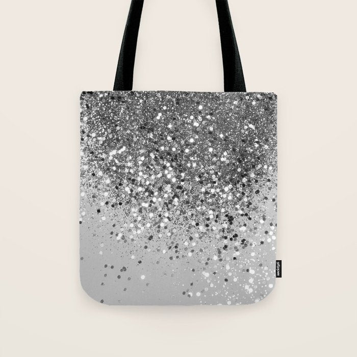 Soft Silver Gray Glitter #1 (Faux Glitter - Photography) #shiny #decor #art #society6 Tote Bag Gallery Image 1