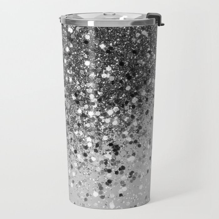Soft Silver Gray Glitter #1 (Faux Glitter - Photography) #shiny #decor #art #society6 Travel Mug Gallery Image 2