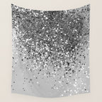 Soft Silver Gray Glitter #1 (Faux Glitter - Photography) #shiny #decor #art #society6 Wall Tapestry Gallery Image 4