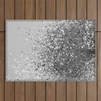Soft Silver Gray Glitter #1 (Faux Glitter - Photography) #shiny #decor #art #society6 Outdoor Rug Gallery Image 1