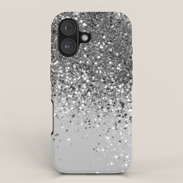 Soft Silver Gray Glitter #1 (Faux Glitter - Photography) #shiny #decor #art #society6 iPhone Case Gallery Image 1