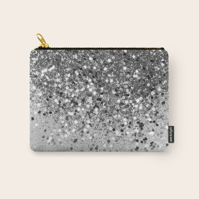 Soft Silver Gray Glitter #1 (Faux Glitter - Photography) #shiny #decor #art #society6 Carry All Pouch Gallery Image 1