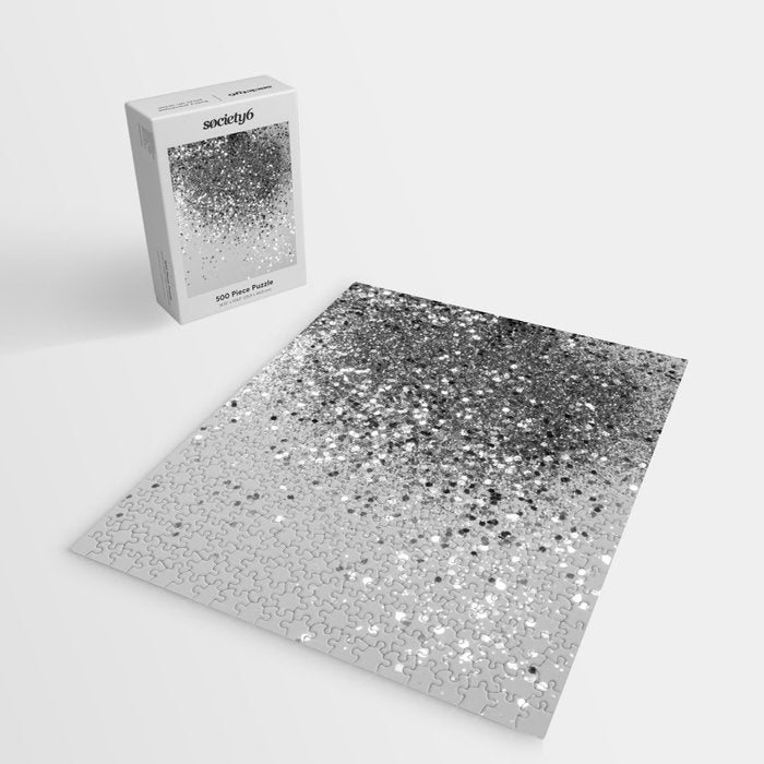 Soft Silver Gray Glitter #1 (Faux Glitter - Photography) #shiny #decor #art #society6 Jigsaw Puzzle Gallery Image 2