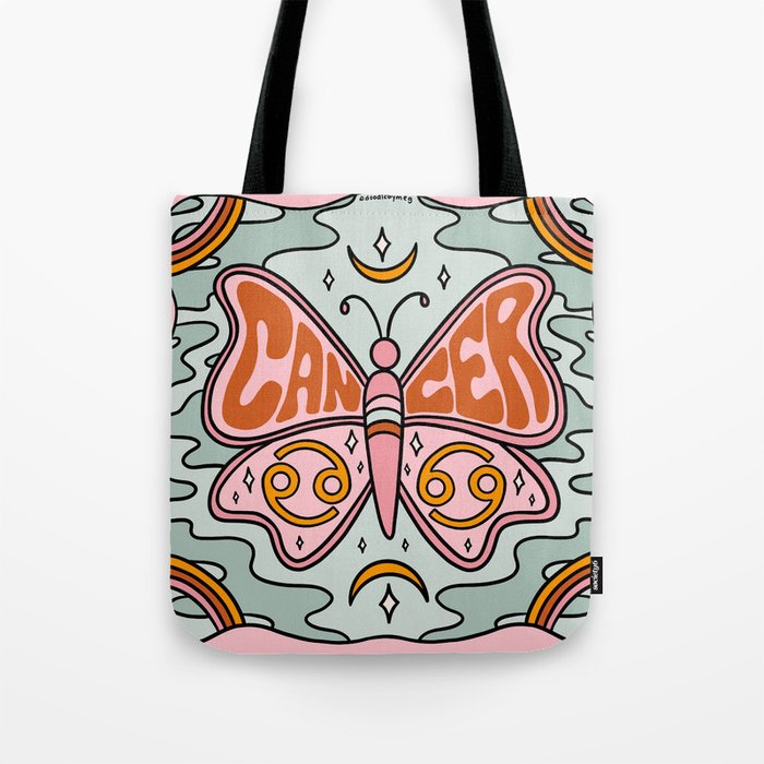 Cancer Butterfly Tote Bag Gallery Image 1