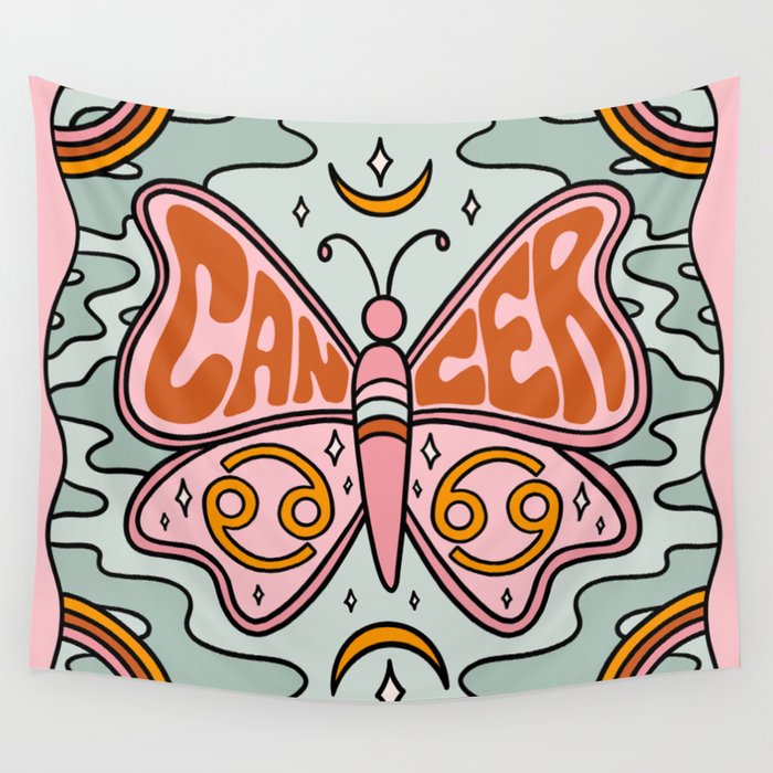 Cancer Butterfly Wall Tapestry Gallery Image 1