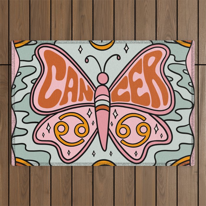 Cancer Butterfly Outdoor Rug Gallery Image 1
