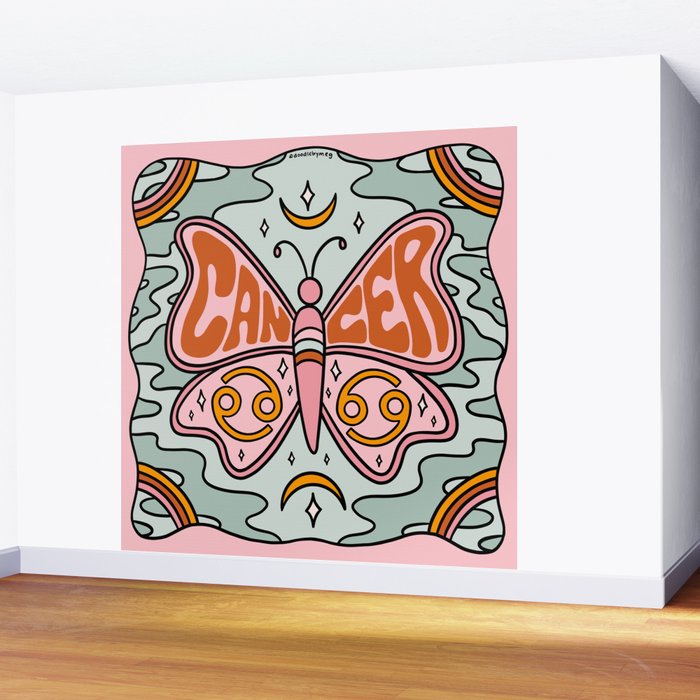 Cancer Butterfly Wall Mural Gallery Image 2