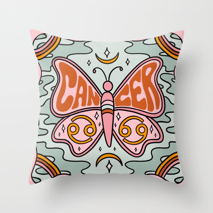 Cancer Butterfly Throw Pillow Gallery Image 6