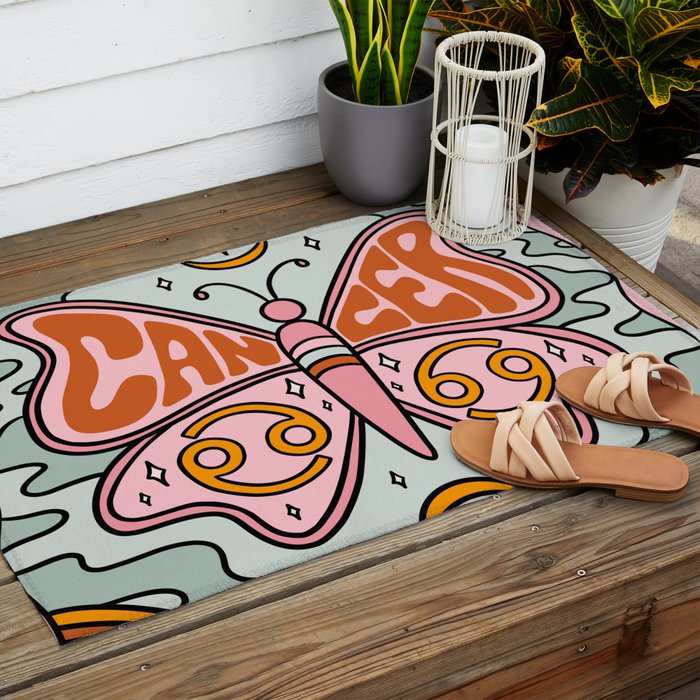 Cancer Butterfly Outdoor Rug Gallery Image 2