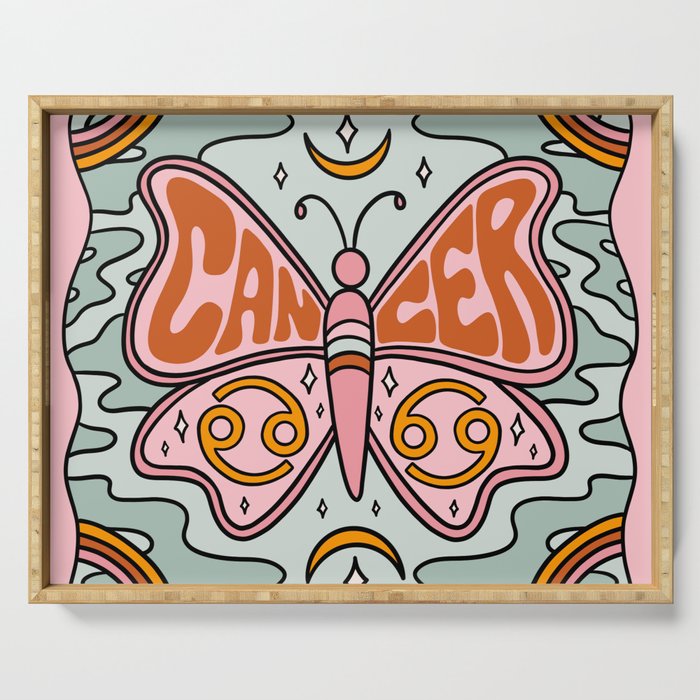 Cancer Butterfly Serving Tray Gallery Image 1