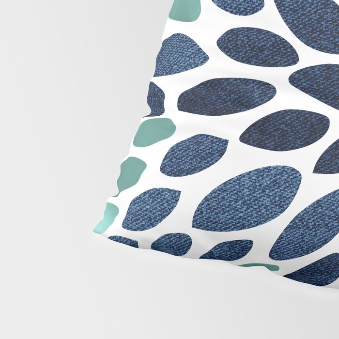 Modern, Blue and Green, Floral Bloom, Botanical Pattern Pillow Sham Gallery Image 4