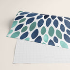 Modern, Blue and Green, Floral Bloom, Botanical Pattern Wrapping Paper Gallery Image 2