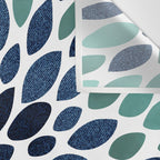 Modern, Blue and Green, Floral Bloom, Botanical Pattern Wall Tapestry Gallery Image 3