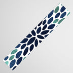 Modern, Blue and Green, Floral Bloom, Botanical Pattern Table Runner Gallery Image 3