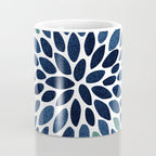 Modern, Blue and Green, Floral Bloom, Botanical Pattern Coffee Mug Gallery Image 4