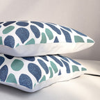 Modern, Blue and Green, Floral Bloom, Botanical Pattern Pillow Sham Gallery Image 3