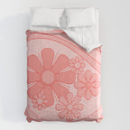 Groovy Floral Daydream Retro 60s 70s Flowers Pretty Pastel Blush Pink Comforter Gallery Image 6