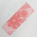 Groovy Floral Daydream Retro 60s 70s Flowers Pretty Pastel Blush Pink Yoga Mat Gallery Image 1