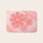 Groovy Floral Daydream Retro 60s 70s Flowers Pretty Pastel Blush Pink Bath Mat Gallery Image 1