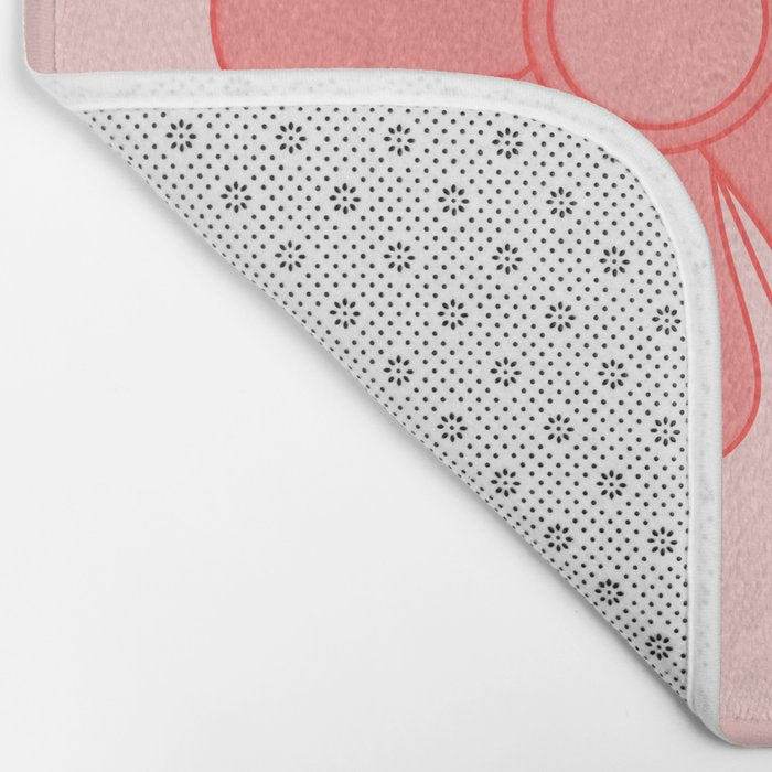 Groovy Floral Daydream Retro 60s 70s Flowers Pretty Pastel Blush Pink Bath Mat Gallery Image 2