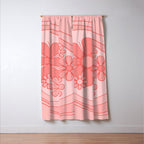 Groovy Floral Daydream Retro 60s 70s Flowers Pretty Pastel Blush Pink Window Curtain Gallery Image 3