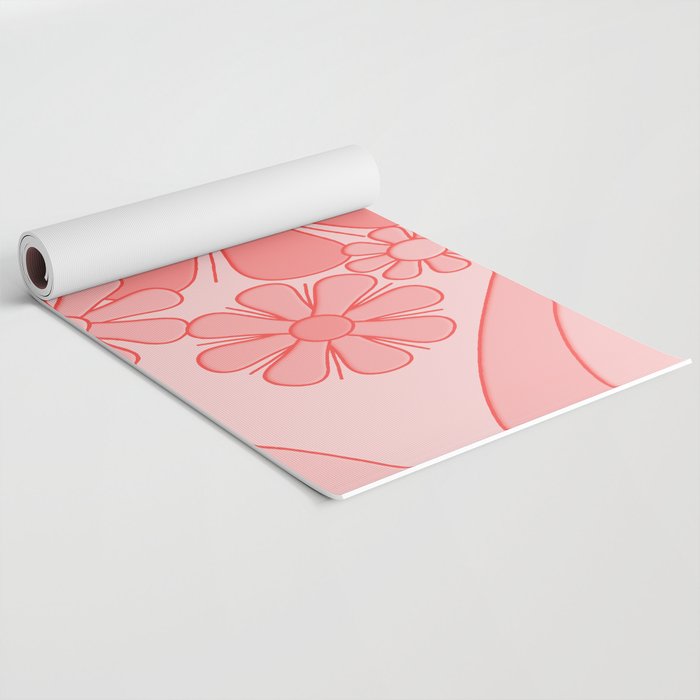 Groovy Floral Daydream Retro 60s 70s Flowers Pretty Pastel Blush Pink Yoga Mat Gallery Image 2