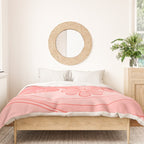 Groovy Floral Daydream Retro 60s 70s Flowers Pretty Pastel Blush Pink Duvet Cover Gallery Image 3
