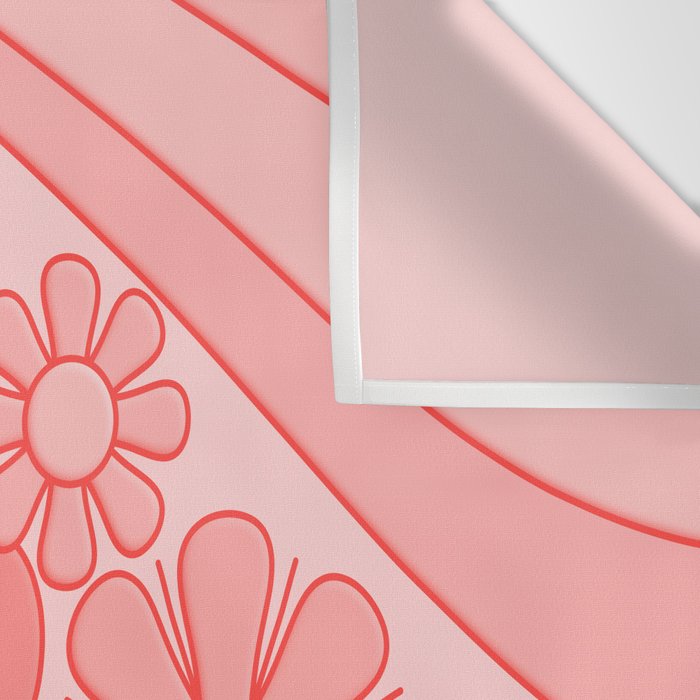 Groovy Floral Daydream Retro 60s 70s Flowers Pretty Pastel Blush Pink Wall Tapestry Gallery Image 3