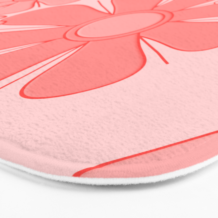 Groovy Floral Daydream Retro 60s 70s Flowers Pretty Pastel Blush Pink Bath Mat Gallery Image 3