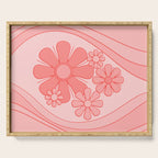 Groovy Floral Daydream Retro 60s 70s Flowers Pretty Pastel Blush Pink Serving Tray Gallery Image 1