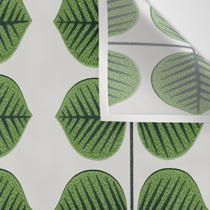 Green Leaves - Vintage Midcentury Modern Botanical Pattern Wall Tapestry Gallery Image 3