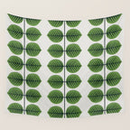 Green Leaves - Vintage Midcentury Modern Botanical Pattern Wall Tapestry Gallery Image 4