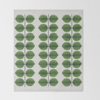 Green Leaves - Vintage Midcentury Modern Botanical Pattern Throw Blanket Gallery Image 2
