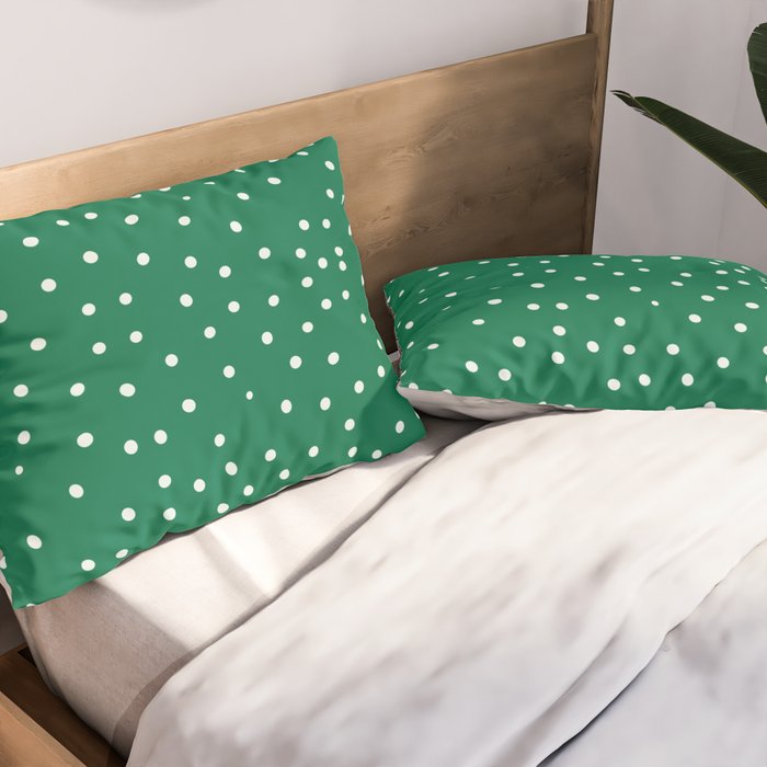 Green dotted pattern  Pillow Sham Gallery Image 2