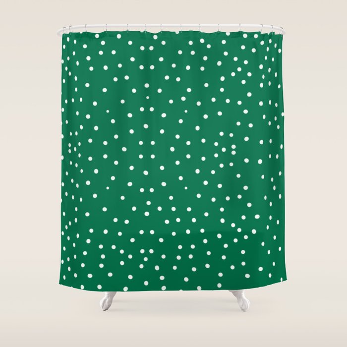 Green dotted pattern  Shower Curtain Gallery Image 1
