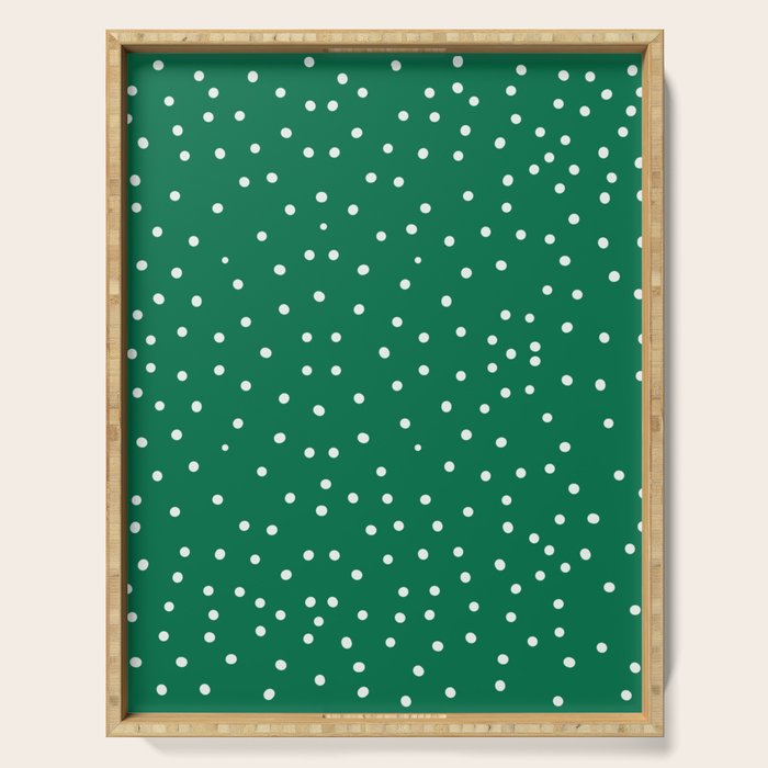 Green dotted pattern  Serving Tray Gallery Image 1