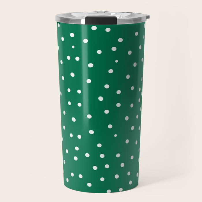 Green dotted pattern  Travel Mug Gallery Image 1