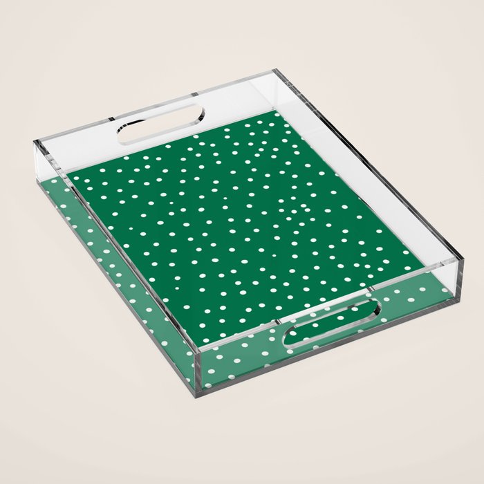 Green dotted pattern  Acrylic Tray Gallery Image 1