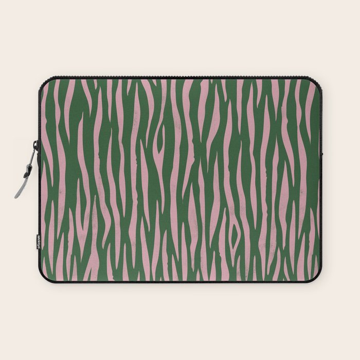 Tiger Stripes In Pink And Green Laptop Sleeve Gallery Image 1