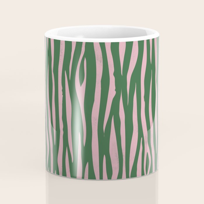 Tiger Stripes In Pink And Green Coffee Mug Gallery Image 4