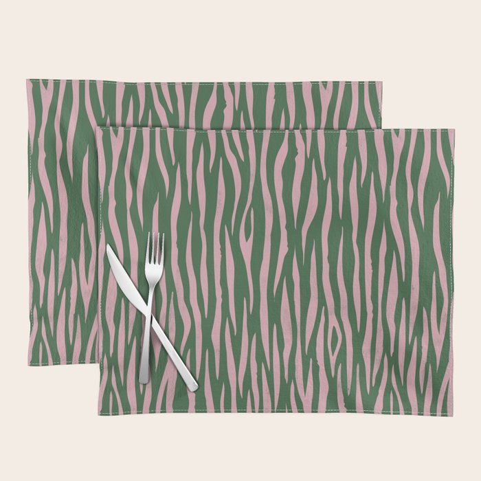 Tiger Stripes In Pink And Green Placemat Gallery Image 1