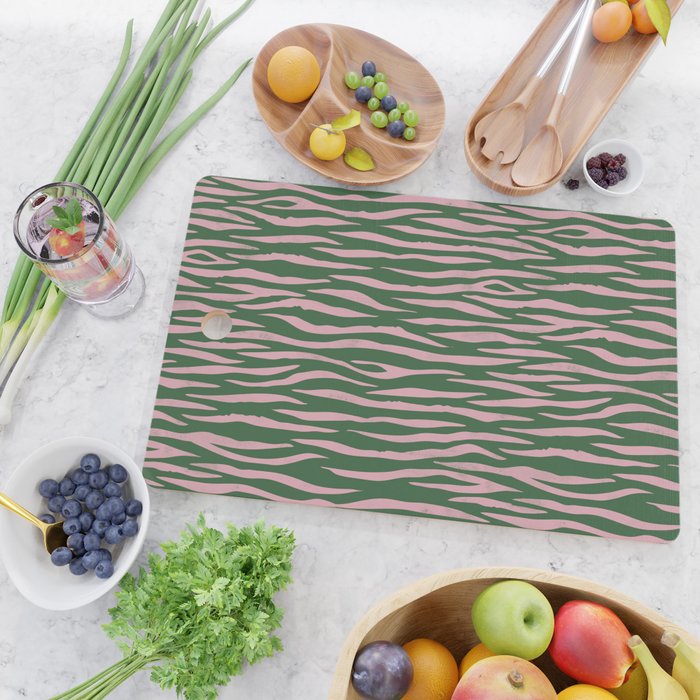 Tiger Stripes In Pink And Green Cutting Board Gallery Image 2